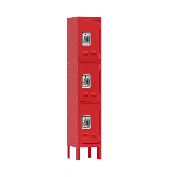 Red Three-door Locker