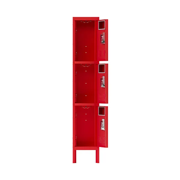 Red Three-door Locker